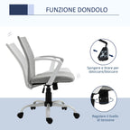 Ergonomic and swivel from office chair, adjustable height in Grey fabric, 61x61x89-99cm - Borgè