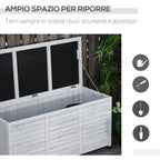 Fir Wood Storage Bench, Outdoor Chest with Non-Slip Feet 127x56x60cm, White - Borge' Group Limited