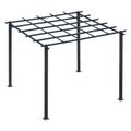 Gazebo Garden Pergola 3x3m Decorable with Black Metal Climbing Plants - Borge' Group Limited