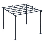 Gazebo Garden Pergola 3x3m Decorable with Black Metal Climbing Plants - Borge' Group Limited