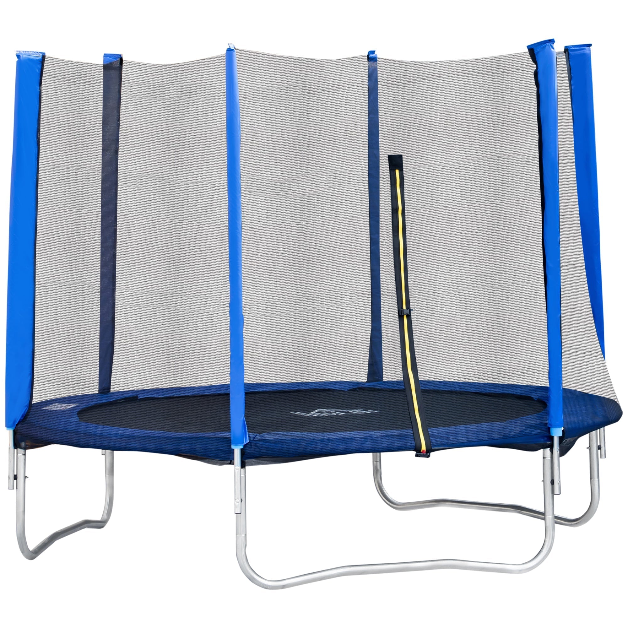 Homcom External elastic trampoline with safety network and padded poles for adults and children, 244x244x205cm - Borgè