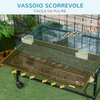Steel Bird Cage with Perches, Toys, Food Containers and Tray, 79x49x133 cm, Black - Borge' Group Limited