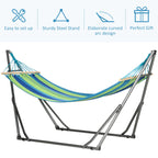 Folding Cotton and Steel Freestanding Hammock Stand, 270x100x94cm - Borge' Group Limited