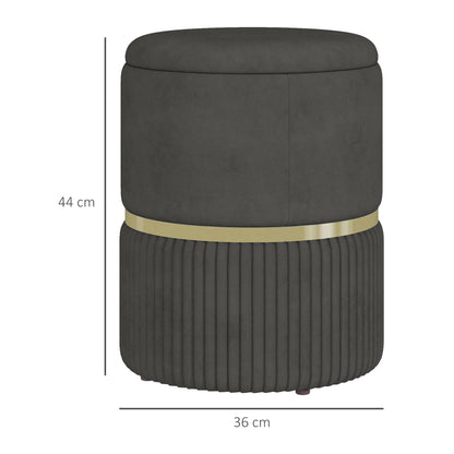 Homcom pouf 120 kg max container for living room, entrance and room, in polyester, 36x36x44 cm, gray - Borgè