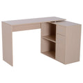desk corner with 2 shelves and 2 drawers, oak wood, 117x82x74cm - Borgè