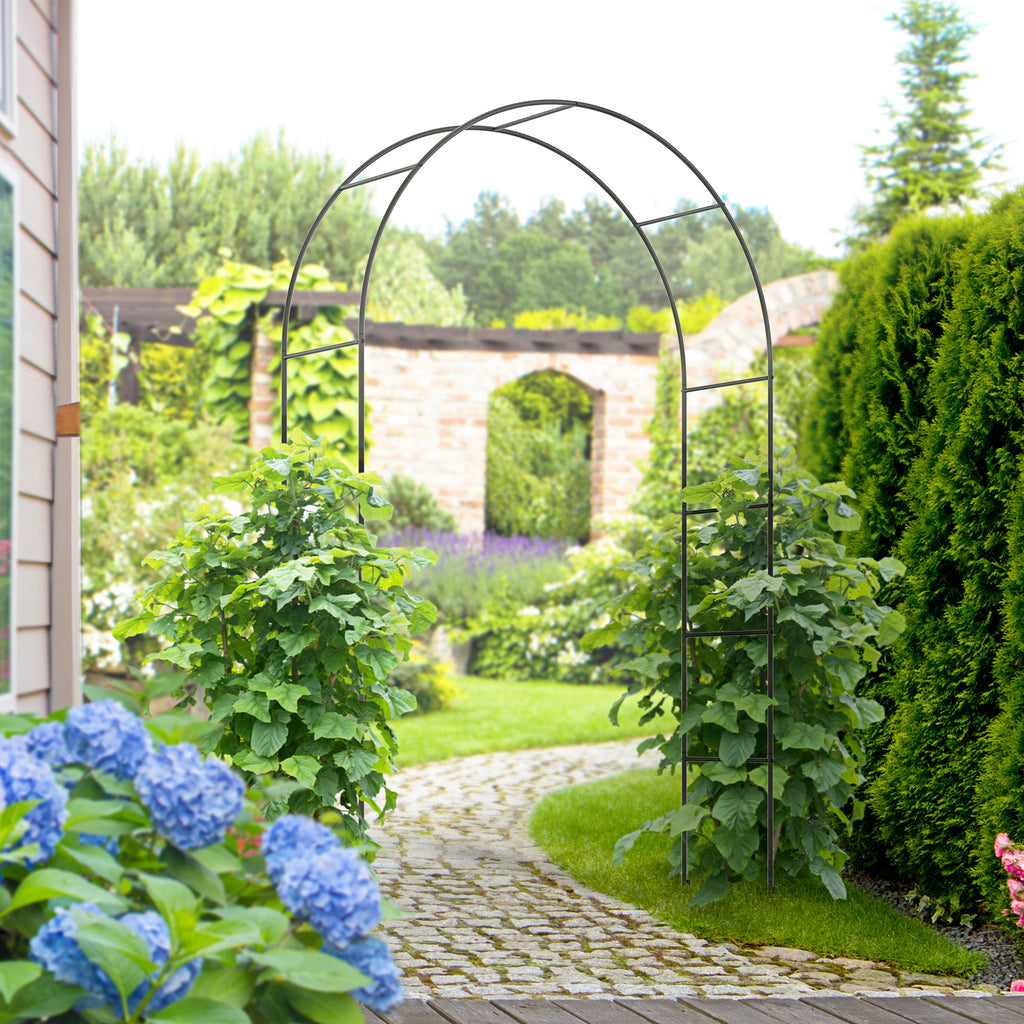 Outsunny arch for metal and outdoor metal climbing, 140x40x240cm, black - Borgè