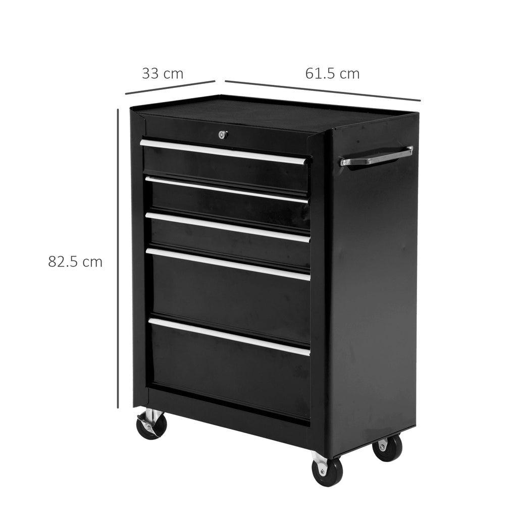 Black Multi-Use Garage Trolley | Board of Utensils For Mechanics | 61.5x33x85cm - Borgè