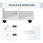 TABLE FROM CLOW WITH 2 OPEN BOARDS AND 4 NUTH RUNE ROOMS, IN TRUCIOLA, 45x35x58cm, White - Borgè