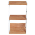 Cabinet shelf bookcase 3 shelves with white steel structure and wooden shelves 44x35x72.5cm - Borgè