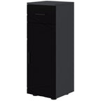 Kleankin Bathroom Cabinet in chipboard with drawer and 2nd levels adjustable, 30x30x82 cm, black and gray - Borgè