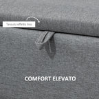 Homcom Bench container in velvet effect fabric, per room, living room and entrance, 101x38.5x44.5 cm, gray - Borgè