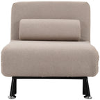 Single Bed armchair with mattress and padded cushion in beige metal frame - Borgè