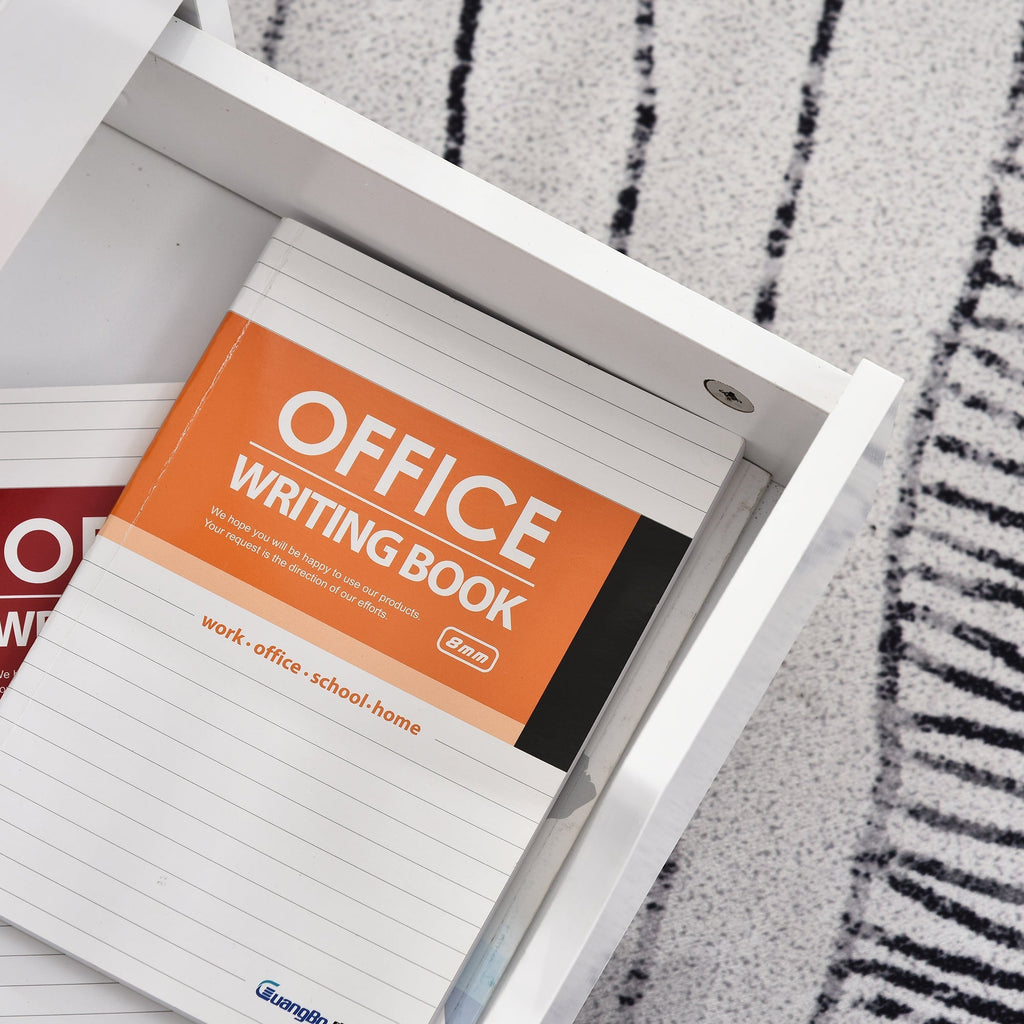 Vadet Tagged Coaching Daid with 4 wheels 4 shelves 3 drawers in Wooden Wooden White MDF 38 x 30 x 86.8 cm - Borgè