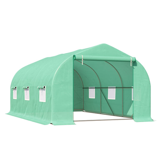 Outsunny Garden greenhouse greenhouse greenhouses with pitched roof in pe and steel pipes, dark green, 4.5x3x2m - Borgè