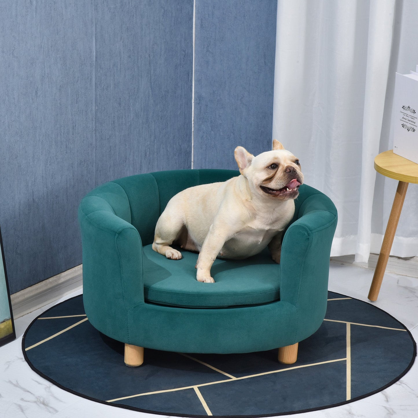PAWHUT FREE DOG SOFA WITH REGISTER AND REMOVABLE CUSCHE, COCCIA FOR INTERNAL CAT, 65x64x37cm, Green