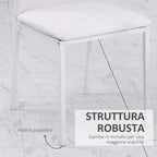 set 4 padded chairs for dining room with skilled coating, 41x50x91cm - white - Borgè