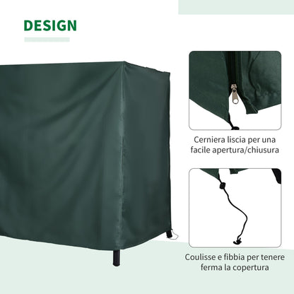 Green Outdoor Furniture Cover | Waterproof and Resistant UV rays | Oxford fabric covered in PVC | 177x114x152cm - Borgè