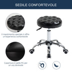 Beauty Black Stool adjustable with 5 wheels ( ф48x47-59Acm ) - Borgè