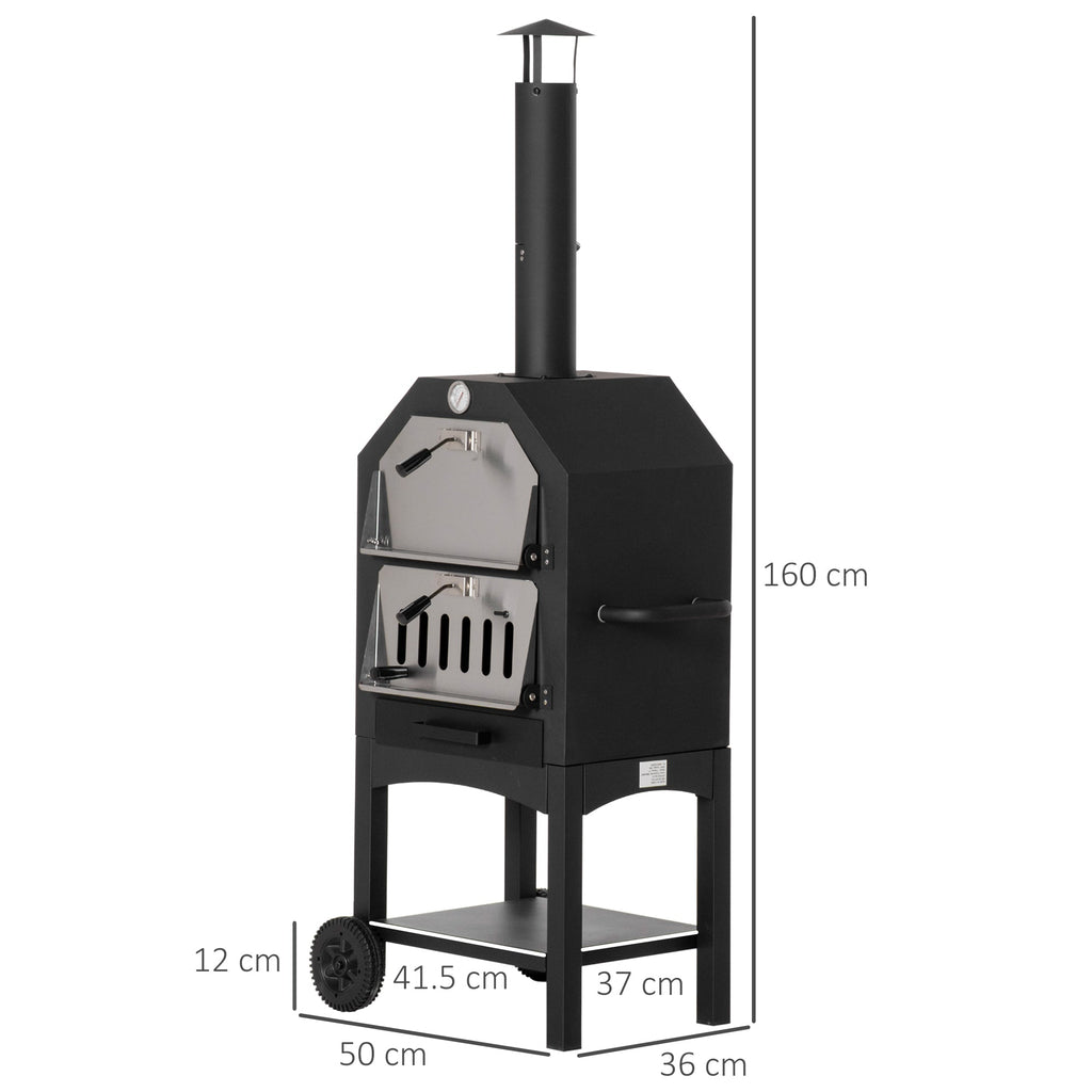 Black Outdoor Pizza Charcoal Oven - Borge' Group Limited