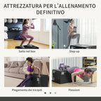 Homcom Plyo Box 3 In1 at 3 heights, Plometric Jumping Box capacity 120kg, 75x51x61cm, black - Borgè