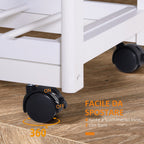 kitchen trolley with drawers and wooden and white holder - Borgè