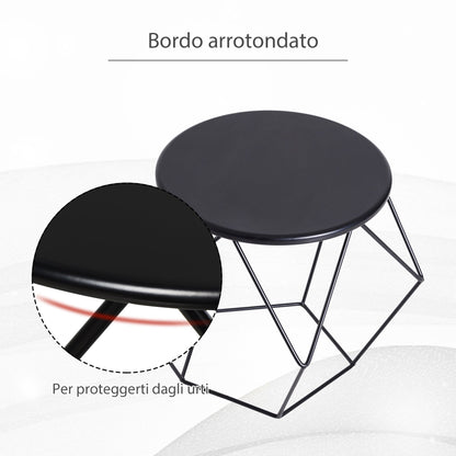 Homcom coffee coffee table Nordic Design Design Minimalist Geometric Floor, Steel, 54x54x44cm - Borgè