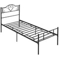 Single Stainless bed structure with integrated slats, headboard and footboard, 90x200cm - Borgè