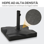 20kg Plastic Umbrella Base for 32-38-48mm Poles, 41.5x41.5x35cm - Borge' Group Limited