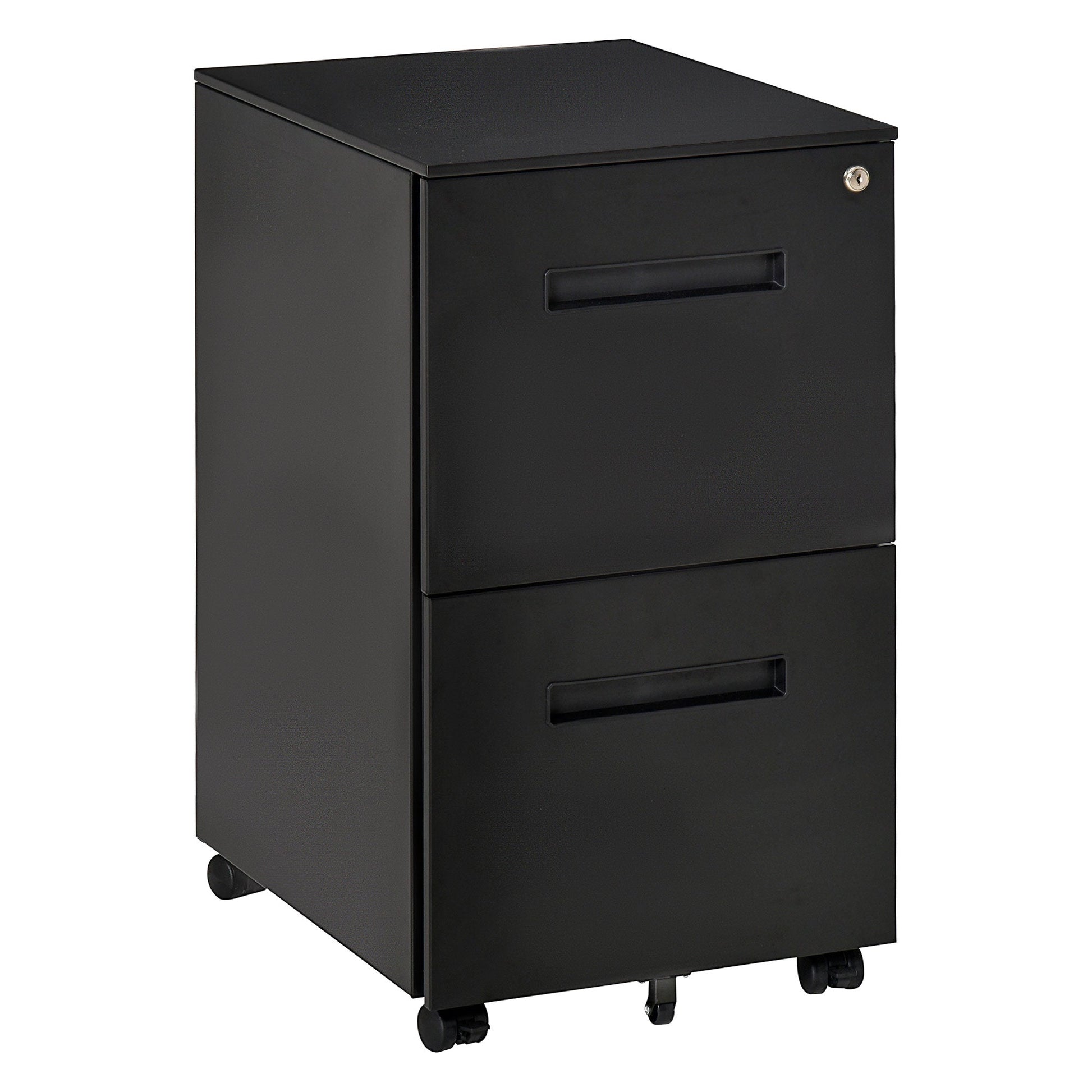 VATTETTO DRAWING DRAWING STEEL WITH CHEAPS, 2 drawers with lock 39x48x67cm, black - Borgè