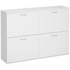 Scarpper SafeSpace capacity 24 pairs in wood, white, 120x24x81cm - Borgè