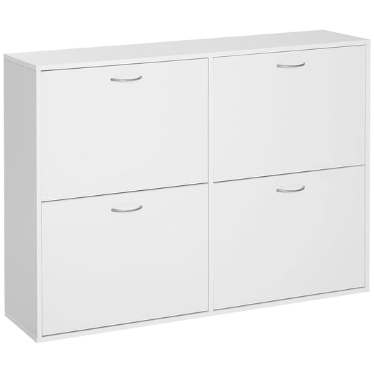 Scarpper SafeSpace capacity 24 pairs in wood, white, 120x24x81cm - Borgè