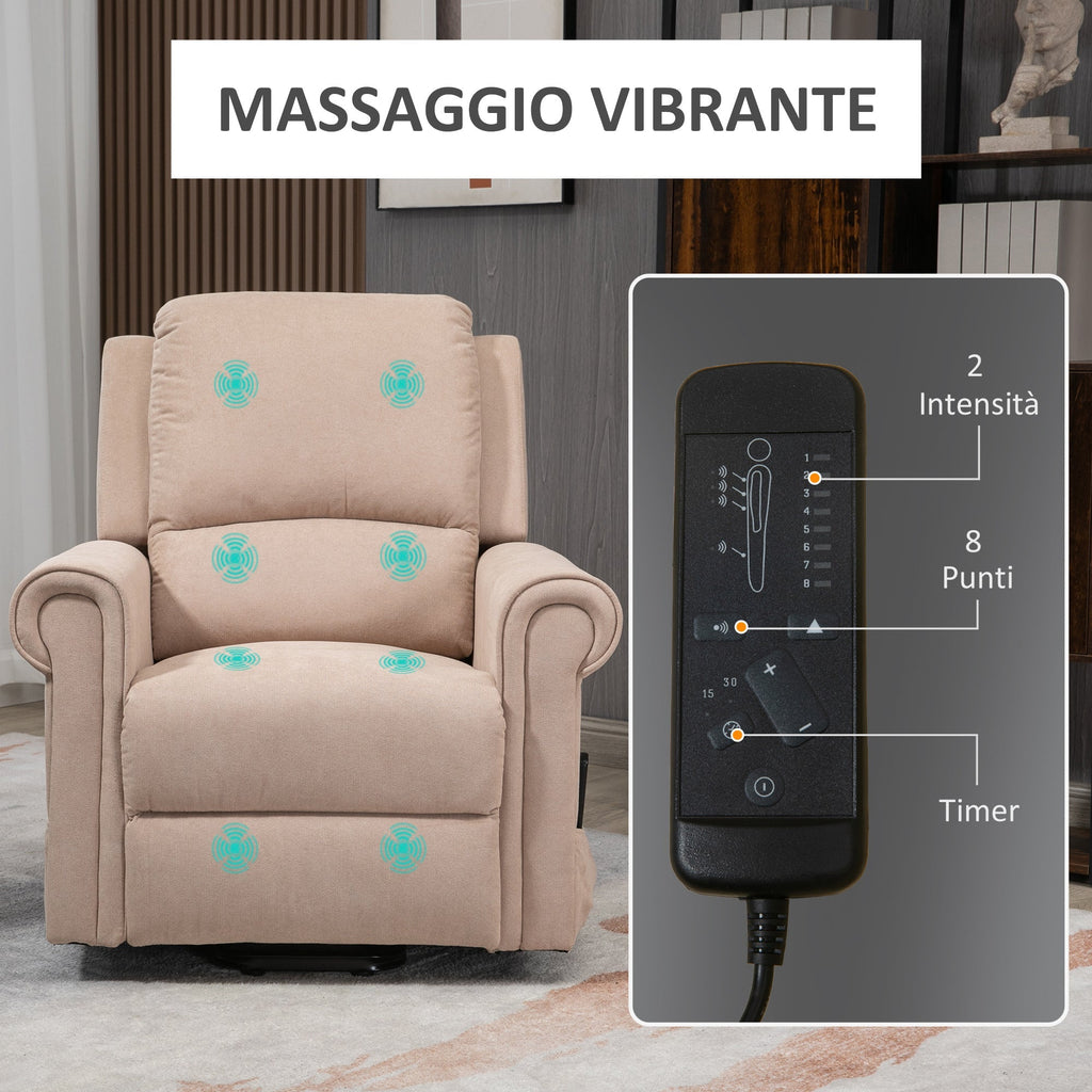Reclinable Armchair with Lift Assist up to 135 ° with remote control and footrest| 88x92x106 cm - Borgè