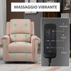 Reclinable Armchair with Lift Assist up to 135 ° with remote control and footrest| 88x92x106 cm - Borgè