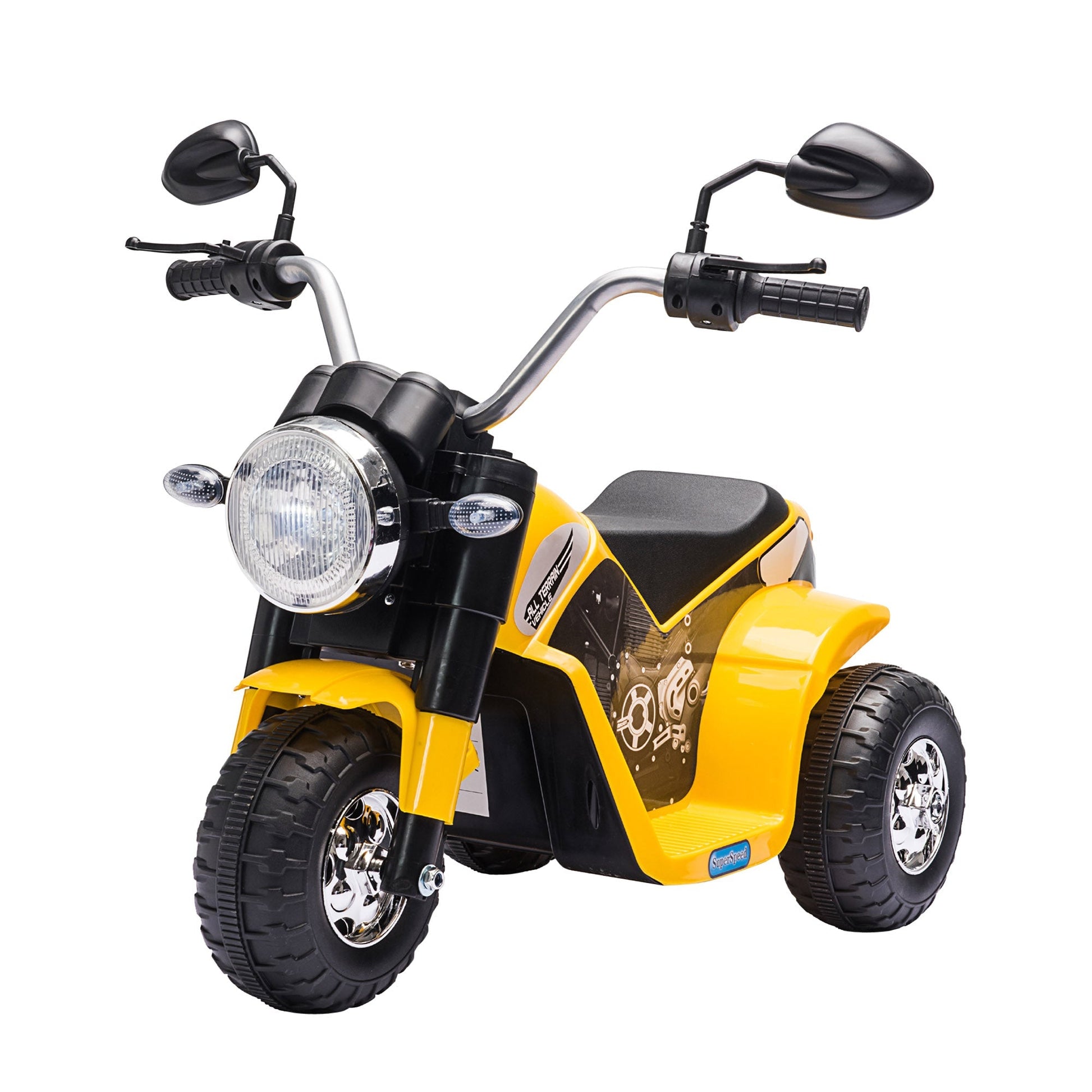 electric motorcycle for children 18-36 months 3 wheels rechargeable battery - yellow - Borgè