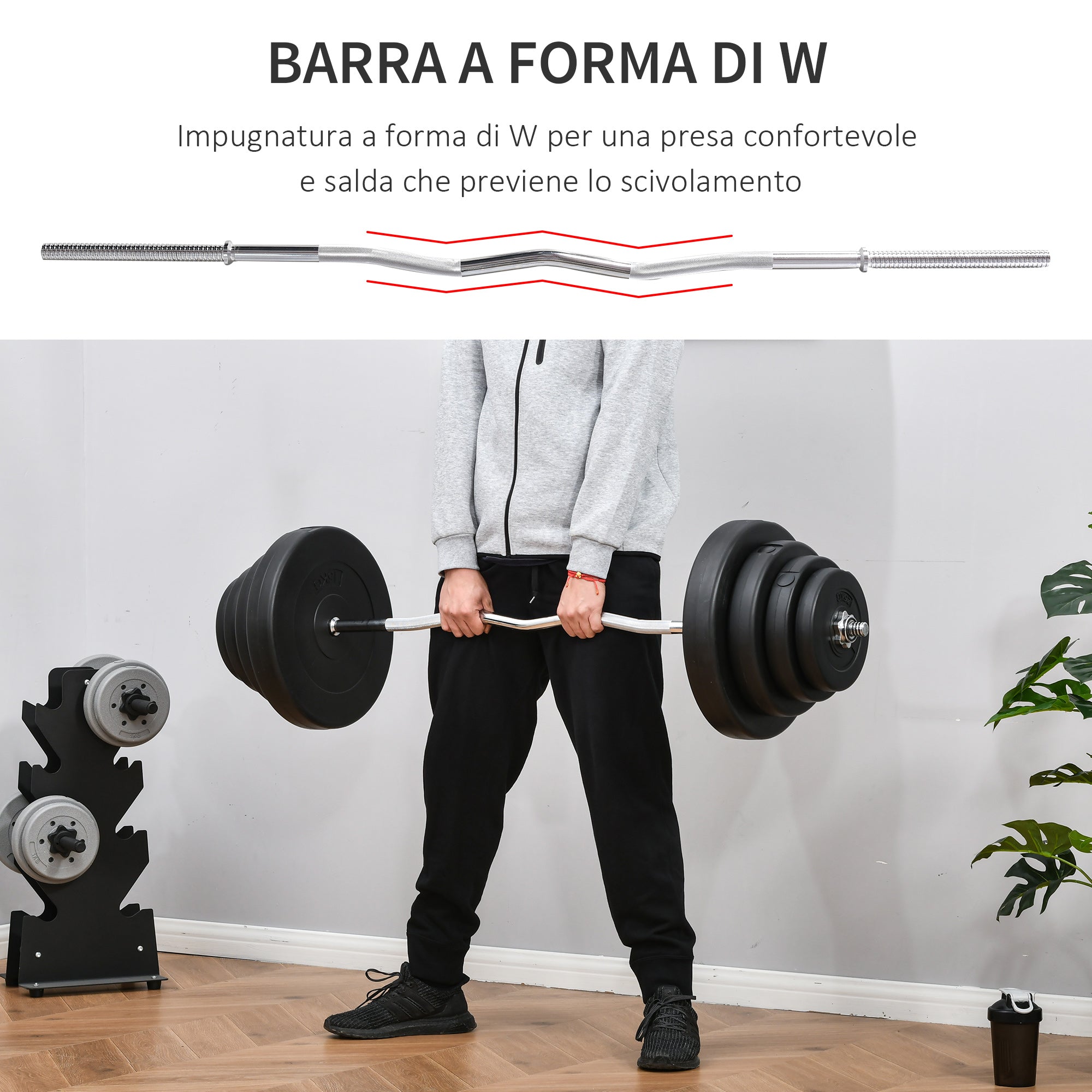 70kg | Handlebar with Weights - Borgè