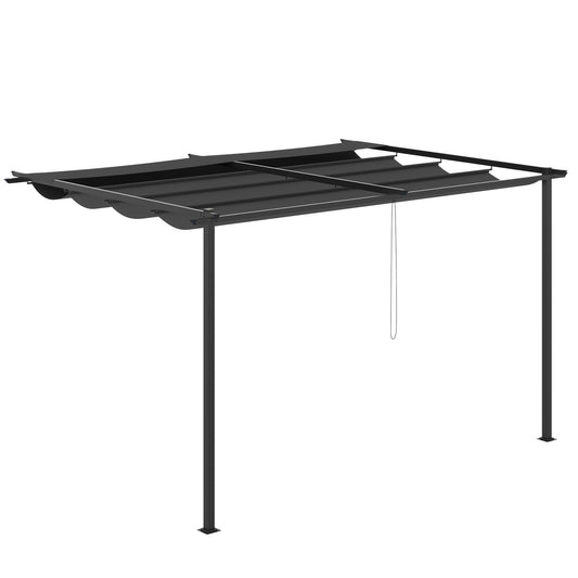 EVANDER | Gazebo Pergola in steel and polyester with Sliding protective roof | 390x290x220 cm - Borgè