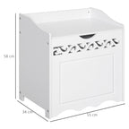 Wooden Wooden Cabinet with White with carved decoration 55 x 34 x 58 cm - Borgè
