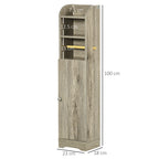 Kleankin Truciolata bathroom cabinet with 2 shelves and 2 -level locker, 23x18x100cm, Grey - Borgè
