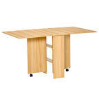 Folding and modern dining table with shelf, kitchen table and dining room, 140x80x74cm, wooden color - Borgè