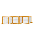 Wooden and Steel Dog Gate for Small/Medium Size Dogs with 6 Folding Panels, 432x36x70cm - Borge' Group Limited
