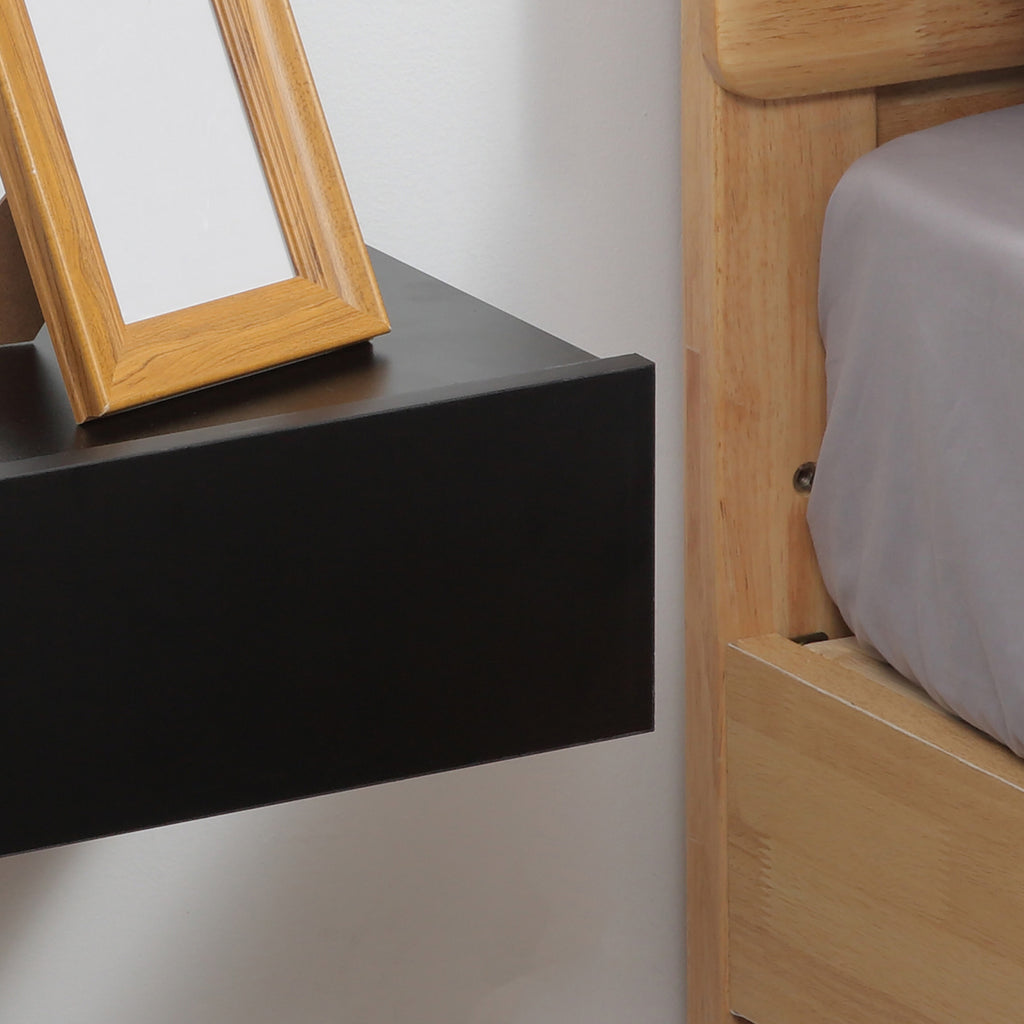 Homcom Set 2 Modern suspended bedside tables in bedroom, 40x30x15cm, black - Borgè