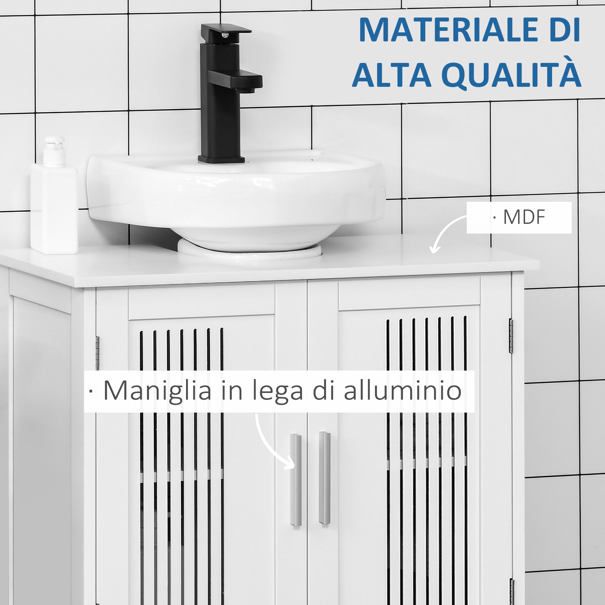 White Bathroom Sink Vanity | 60x30x60cm - Borgè