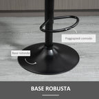 ALICE | Set of 2 Grey Velvet Bar Stools with adjustable height and footrests - Borgè