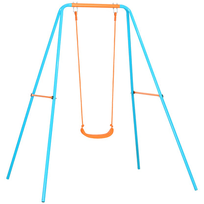 Outsunny swing for children 3-8 years as a garden in steel and pe with seat and pickets, 163x145x181 cm