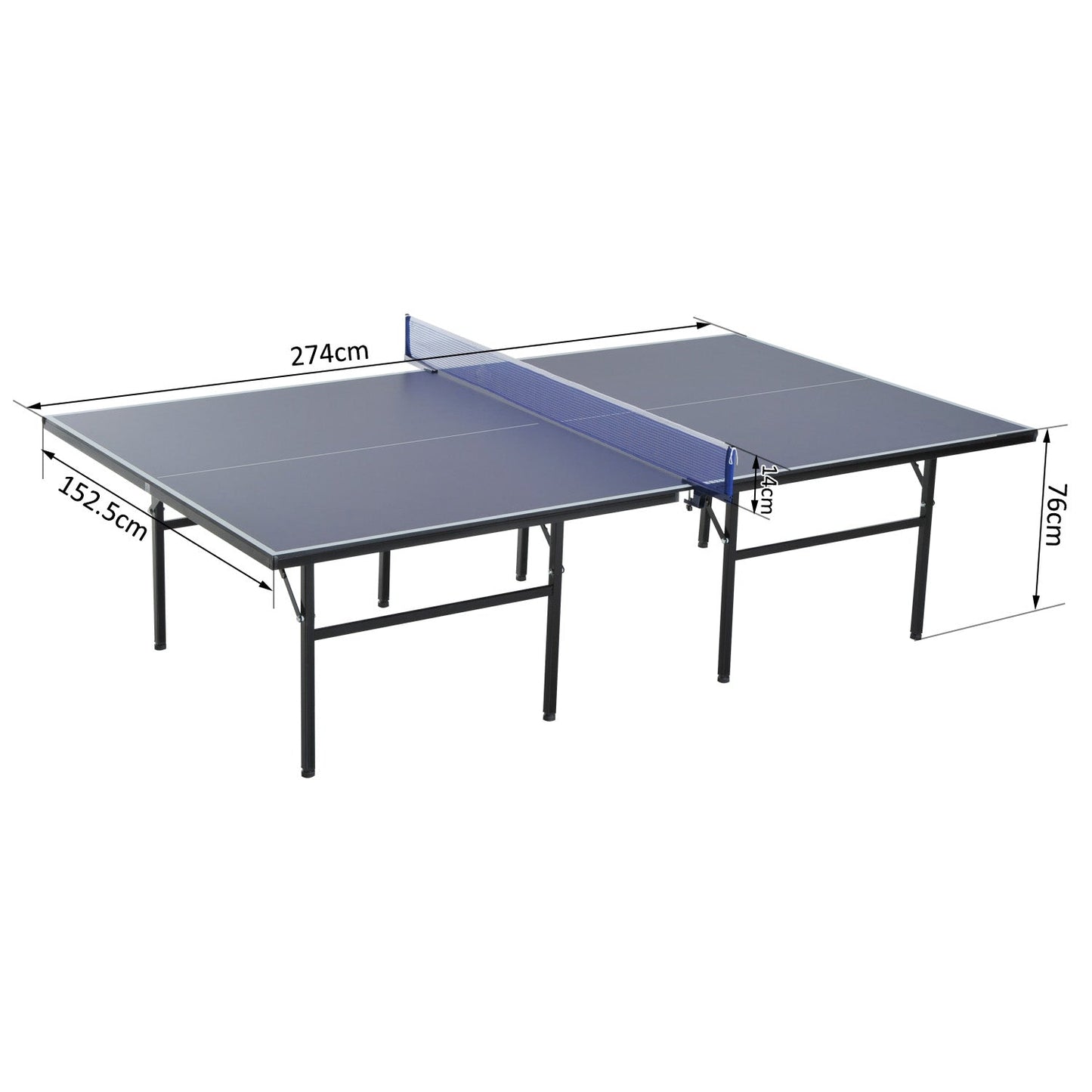 Ping Pong Table Foldable wooden wood and steel, 152.5x274x76cm - Borgè