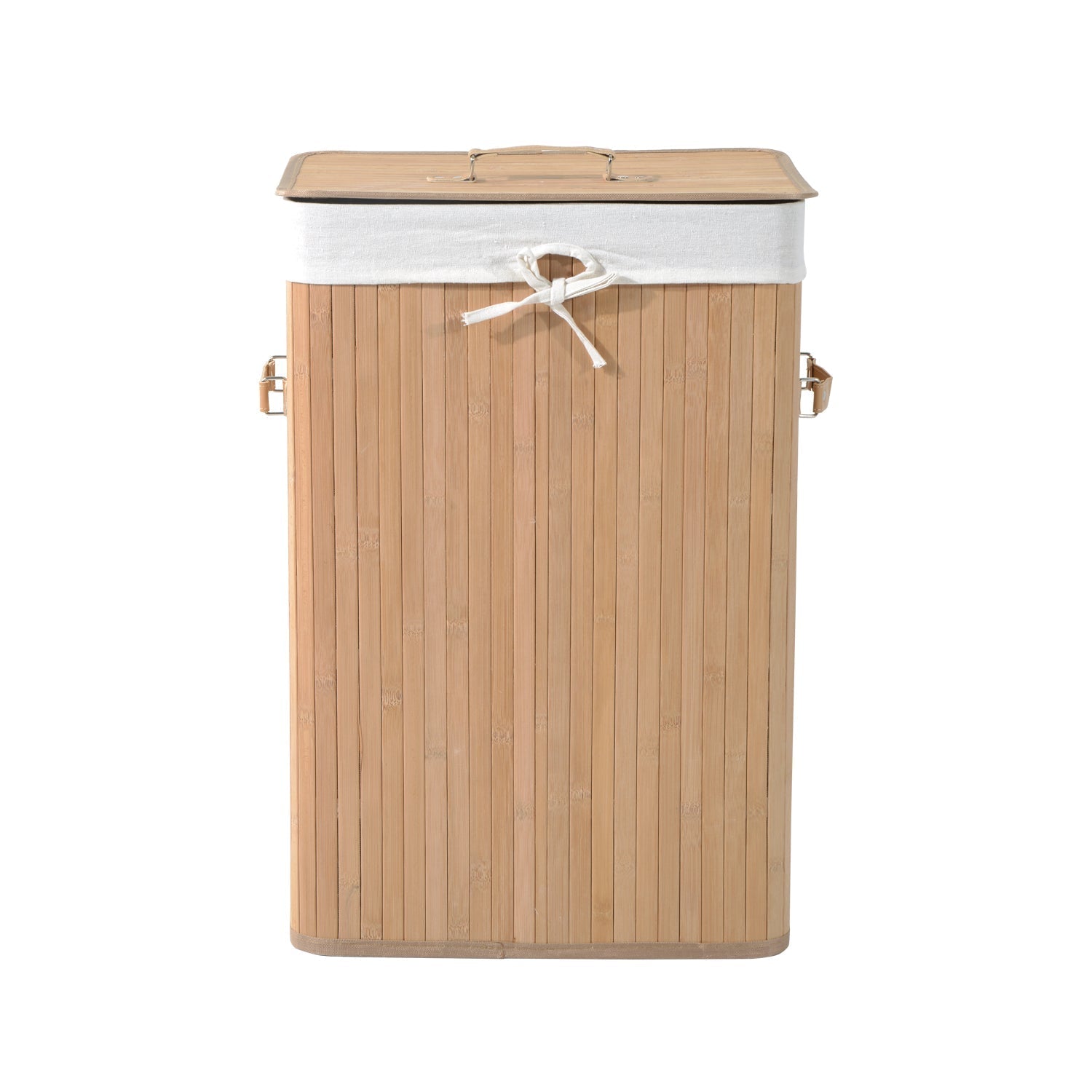Stylish Bamboo Basket with Lid, Removable Cover, and Lining - 40x30x60cm - Borgè