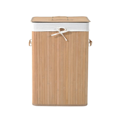 Stylish Bamboo Basket with Lid, Removable Cover, and Lining - 40x30x60cm