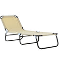 Outsunny Garden bed with adjustable back in 5 positions, in steel and Oxford fabric, 188x56x28 cm, beige - Borgè