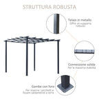 Gazebo Garden Pergola 3x3m Decorable with Black Metal Climbing Plants - Borge' Group Limited