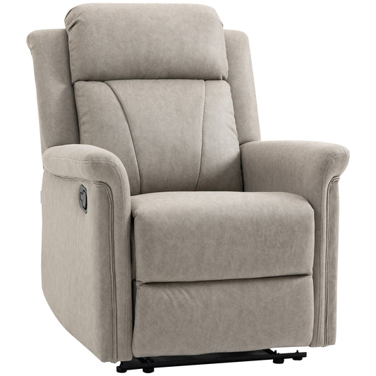 Retlinable armchair manually 135 ° with footrests, headrests and padded armrests, 78x96x102 cm, Grey - Borgè